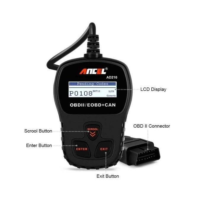 Code Reader Engine Fault Scanner Car Diagnostic Tool Scan Mobil Ad210