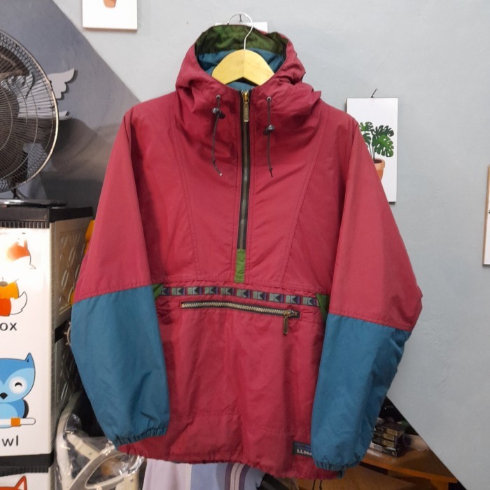 LL BEAN ANORAK PACKABLE 3M PRIMALOF JACKET