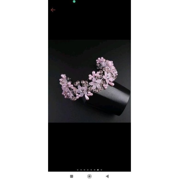 Mahkota - Hairpiece Bunga Lancip Headpiece Hijab Wedding Sangjit Pengantin