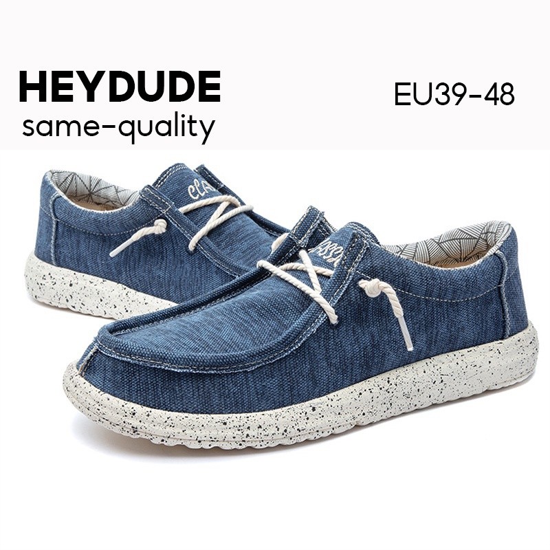 Hey Dude (ukuran AS) Sepatu Kanvas super-nyaman dan sangat ringan, Loafer slip-on untuk pria, ukuran