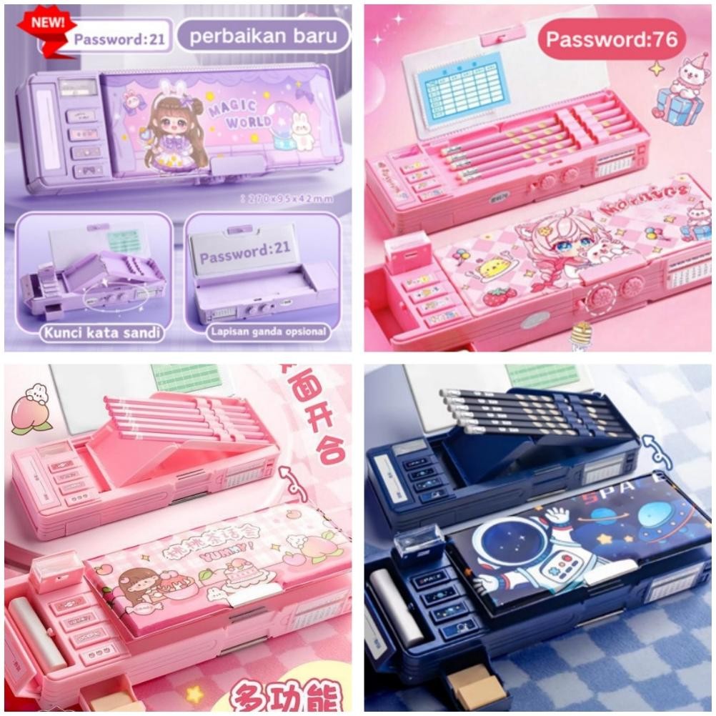 

Sale Tempat Pensil Multifungsi Motif Unicorn / Dinosaurus / Astronot Untuk Anak Tk/Kotak Pensil Pola Kartun Lapisan Ganda Tunggal Dengan Rautan Kapasitas 1212