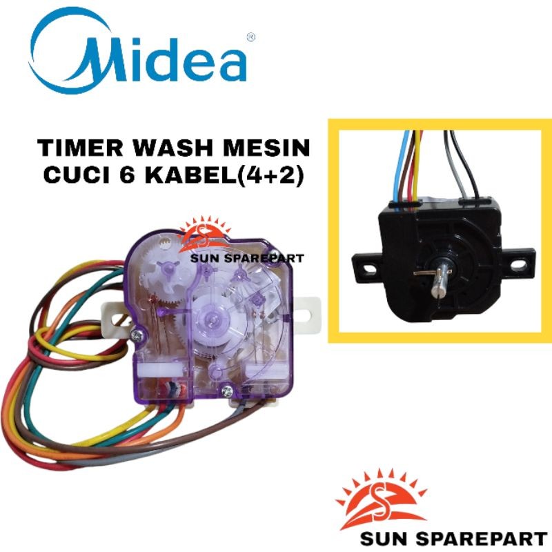 Timer Wash 6 Kabel timer mesin cuci Midea 2 Tabung