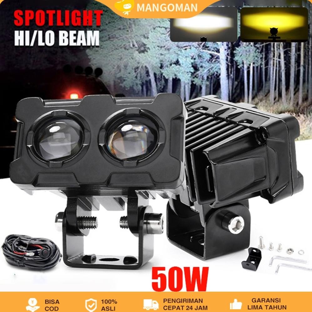 Sale (Cod) Lampu Tembak Sorot Led Laser 2 Mata/Lampu Sorot Led/Lampu Tembak Sql 2 Mata Polos Super T