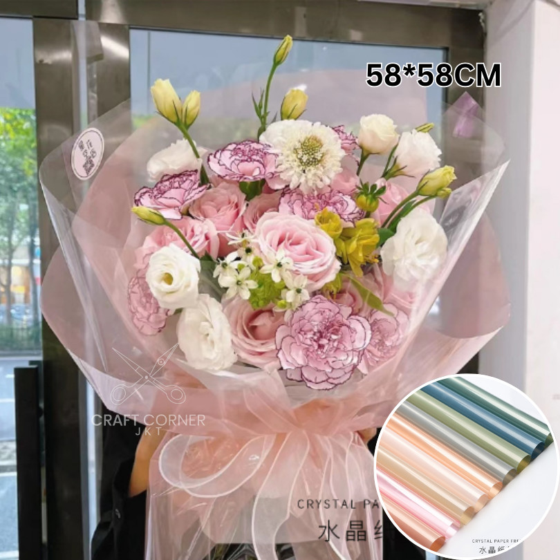 

[PACK] Cello Jelly Warna Transparan 58*58cm /Cello Florist Buket Bunga / Bungkus Kertas Kado