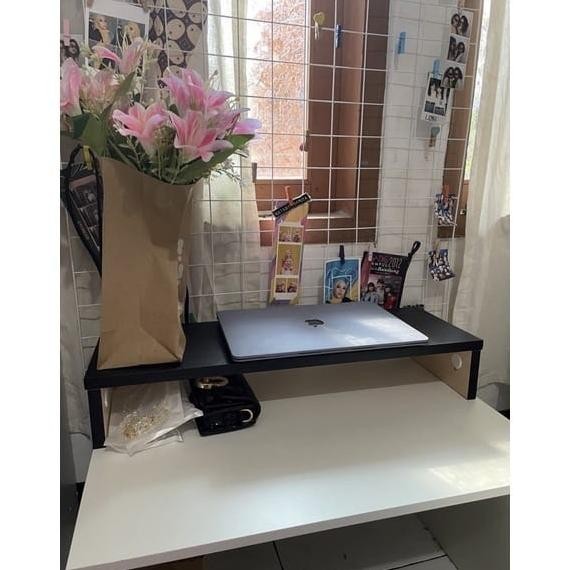 Meja Alas Rak Stand Tatakan Dudukan Monitor Laptop Imac Printer Kayu JS