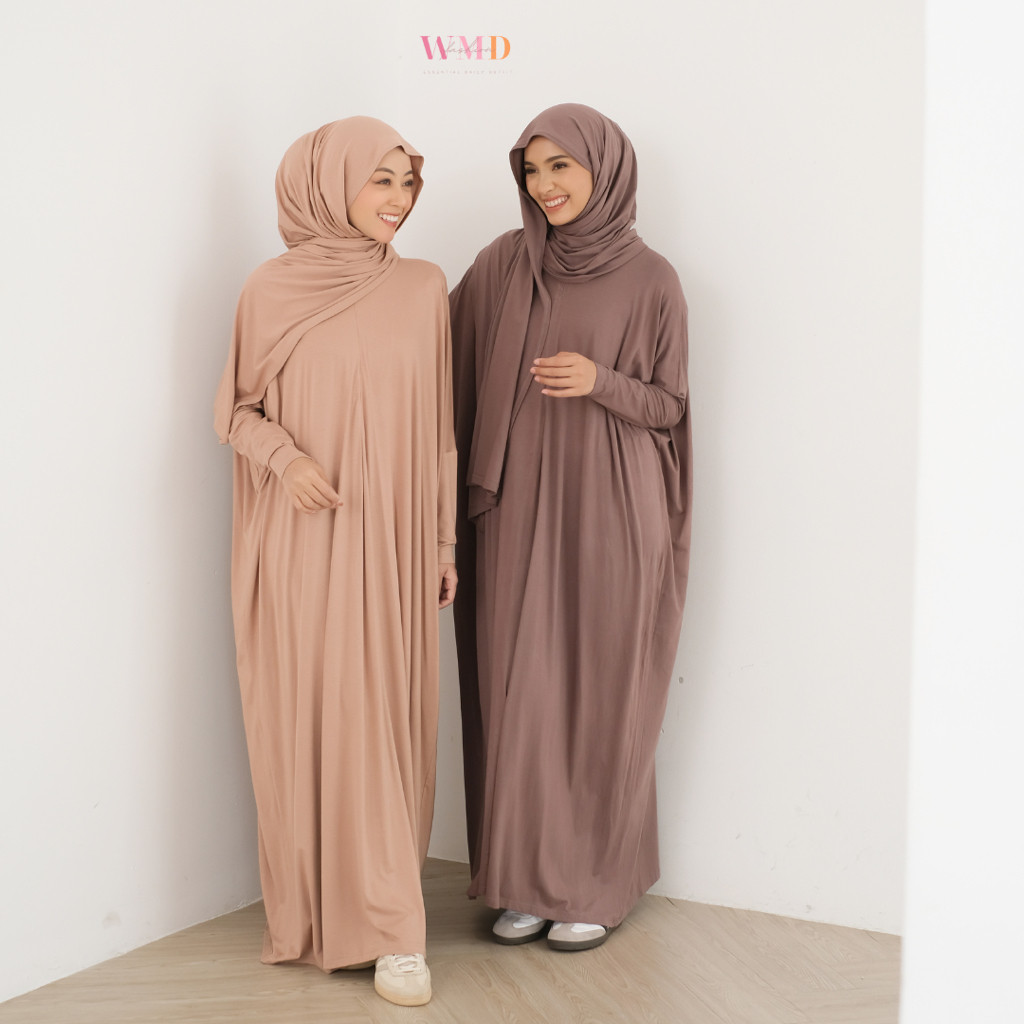 Gamis Simple dan Anggun // WMD Fashion - Humaira Abaya Batwing Rayon Premium One Set Pashmina (Gamis