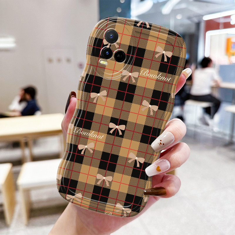 Casing Hp Untuk VIVO Y21 Y21s Y21T Y21E Y21A Y21G Y33T Y33s T1X Case pola Busur gelombang Softcase S