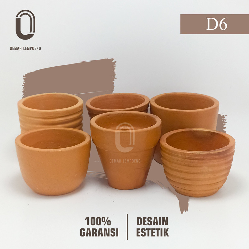 OL - D6 Pot Gerabah Tanah Liat Mini