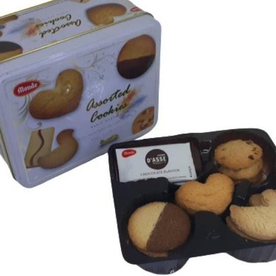 Monde Assorted Cookies Dan Genji Assorted Pie 320Gr Biskuit Kaleng Leb