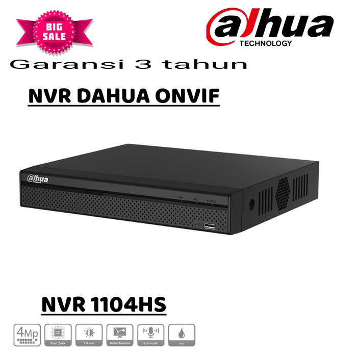 Terlaris Nvr Dahua 4 Chanel Onvif Dahua H265