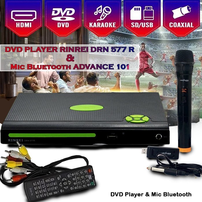 Terbaru Dvd/Vcd/Cd/Mp3/Mp4 Player Usb Digital 1 Output Microphone Karaoke Asli