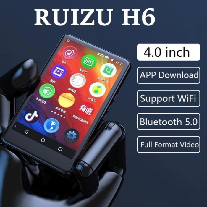 Terlaris Ruizu H6 16Gb - Mp3 Mp4 Hd Digital Audio Player - Android 5.1 Support
