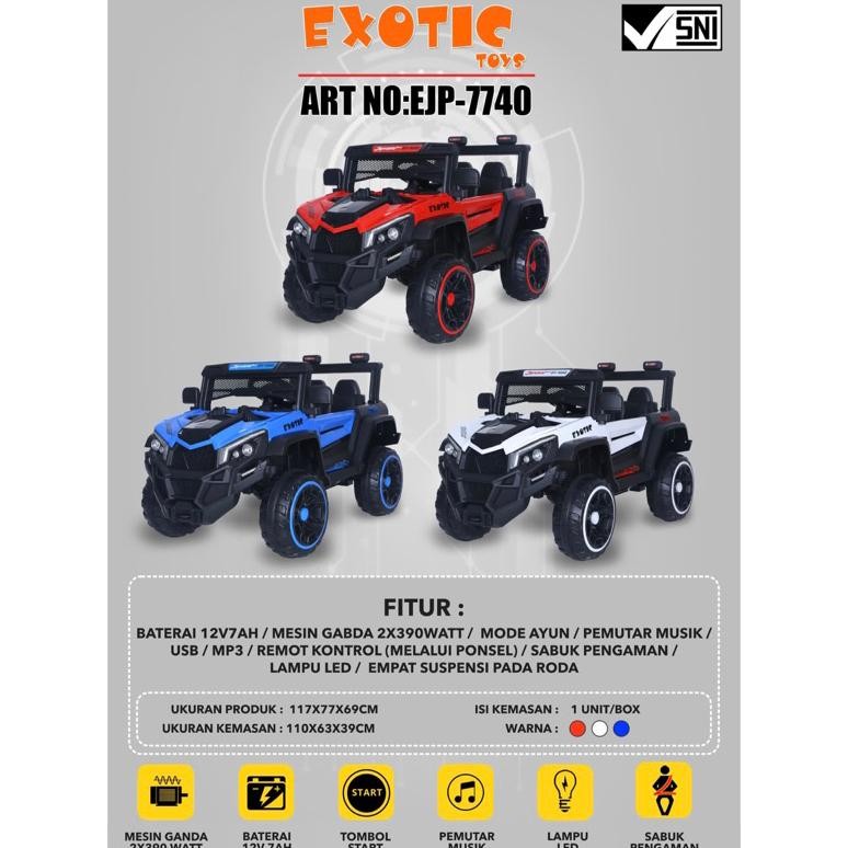 Baru Mobil Aki Anak TIC Jeep EJP-7706 EJP-7704 7727 7723 EJP7706 EJP7004 EJP7727 EJP7723 Remote Remo