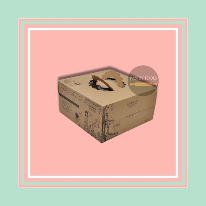 BEAR BROWN CAKE BOX UK. 21CM X 21CM X 15CM ( PACK ISI 6 PCS ) KOTAK WADAH TEMPAT DUS BOX KUE BOLU 22