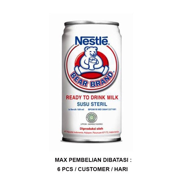 

BEAR BRAND READY TO DRINK 189 ML - SUSU