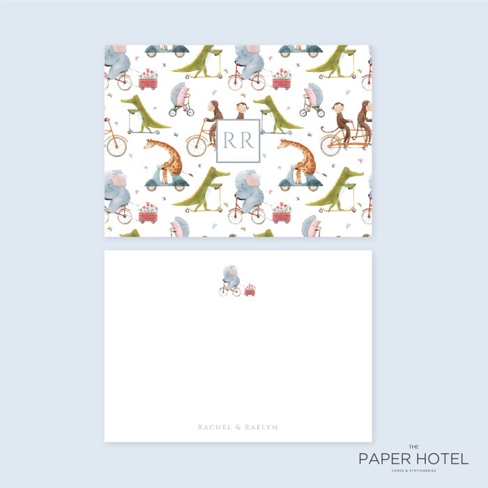 

2 Sided Notecard - The Scooter (Personalized Initials/ Name, 16pcs)