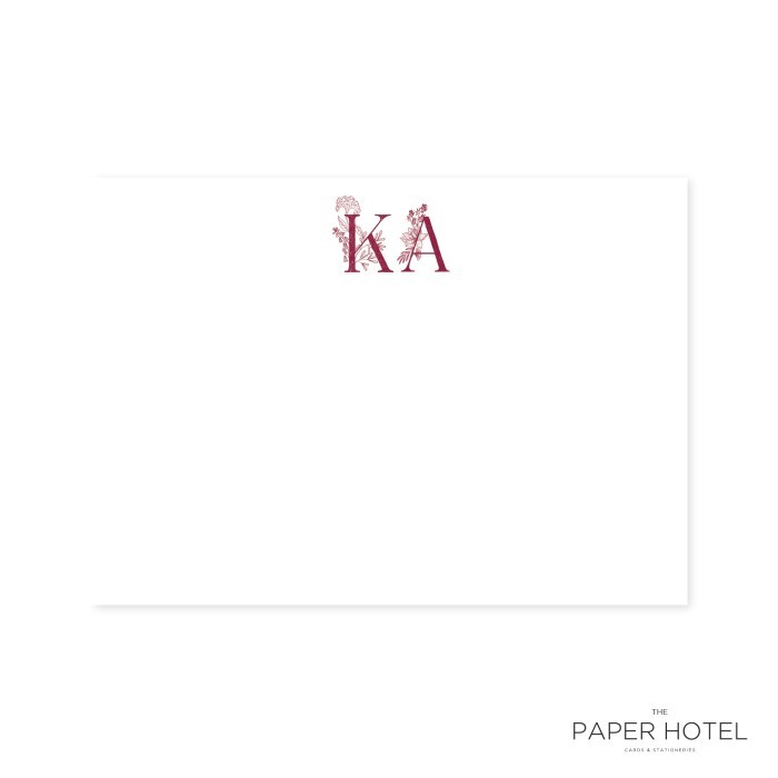 

Notecard - Floral Court (Personalized Initials, 16pcs)
