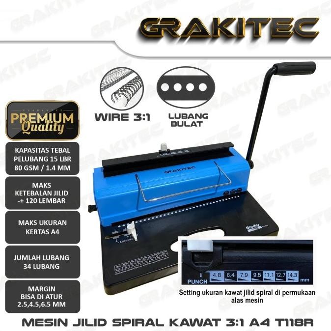 

TERMURAH - Mesin Jilid Spiral Plastik / Kawat A4 GRAKITEC