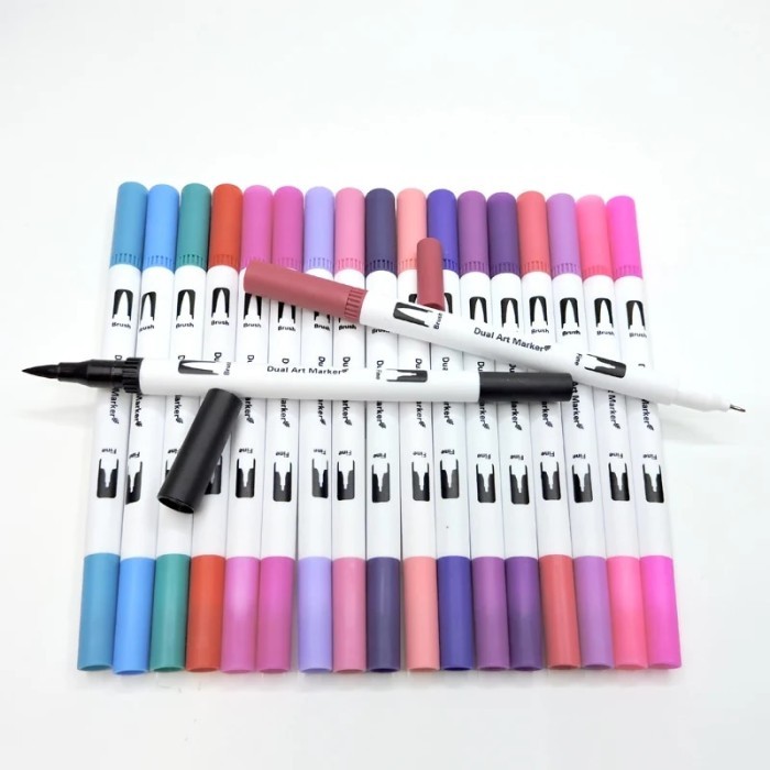 

T E R B A R U 12/36/60/120 Colors Dual Tip Brush Art Marker Pens