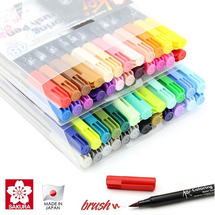 

T E R B A R U Sakura Koi Coloring Brush Pen - 48 Color Set Ori