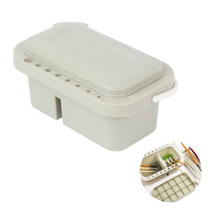 

T E R B A R U Three-In-One Plastic Brush Washer With Pen Holder Brush