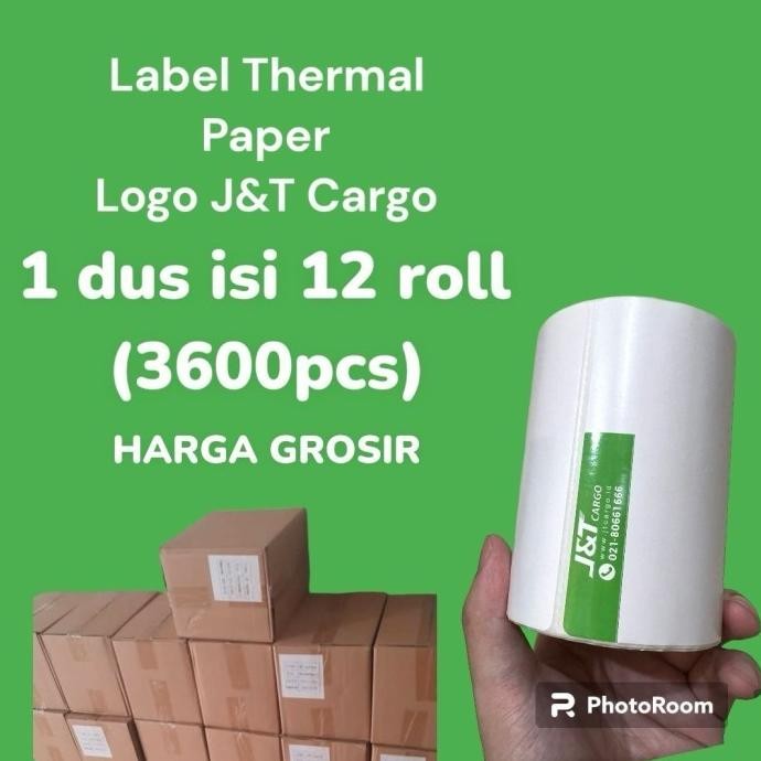 

TERBARU - Kertas Thermal Label Barcode JNT Cargo 1 DUS isi 12 Roll 100x100mm