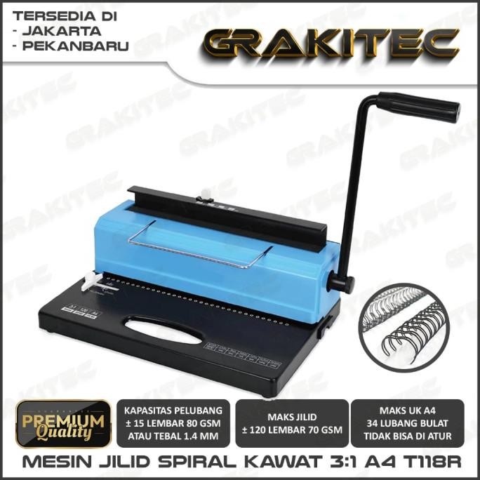 

Mesin Jilid Spiral Kawat A4 T118R TD-13 TD-130 Grakitec