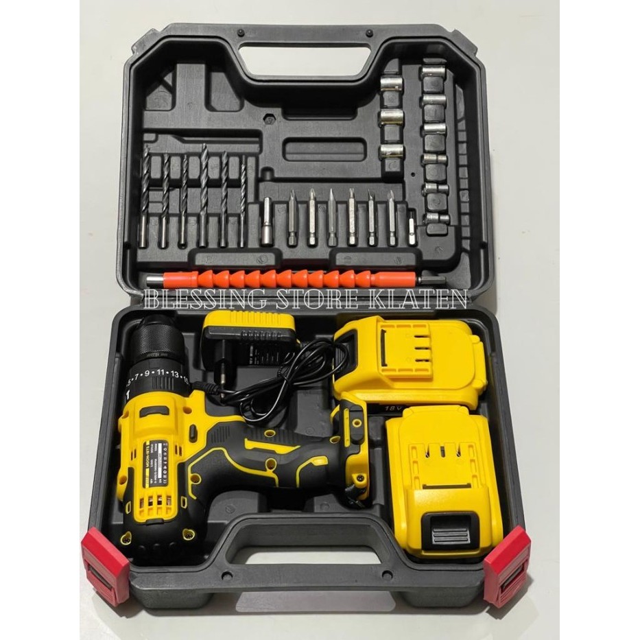 +++++] CORDLESS DRILL SET EDON 18V / CORDLESS DRILL SET 2 BATERAI MDON 18TS