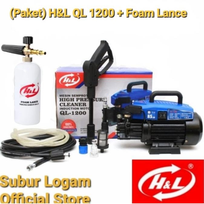 (Paket) Ql 1200 + Foam Lance Hl Jet Cleaner Steam Cuci Mobil H&L Hl