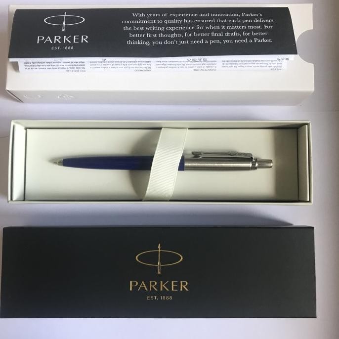 

Pulpen Parker Jotter Ballpoint SPC Biru Crome Trim ( Klip silver )