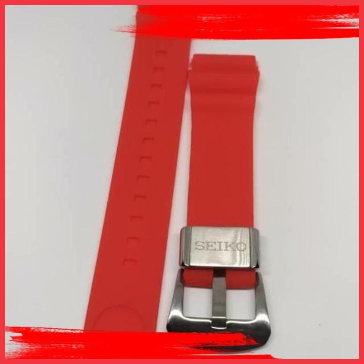 (MUNAN) ORIGINAL RUBBER SILIKON STRAP TALI JAM SEIKO DIVER PROSPEX 22MM-MERAH