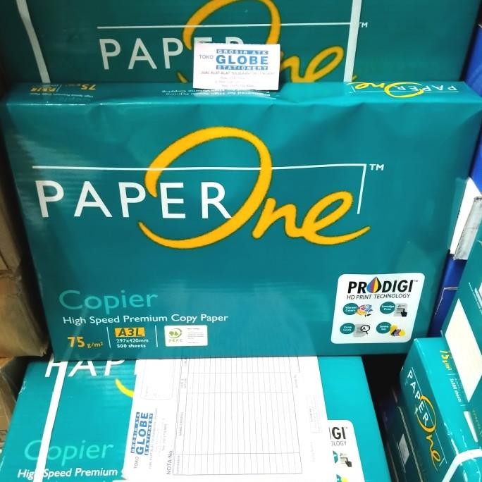 

TERBARU - HVS Paper One A3 75 g/GSM (Kertas HVS A3L) per rim / ream