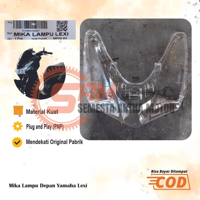 MIKA KACA DEPAN YAMAHA LEXI HEADLAMP KACA LAMPU MOTOR MATIC LOKAL