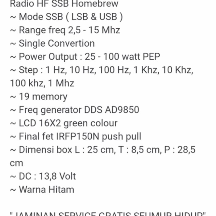 TERLARIS BEST SELLER RADIO JJ HF SSB