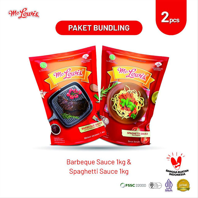 

[Paket Bundle] Mc Lewis Spaghetti Sauce 1Kg + Mc Lewis Barbeque Sauce 1Kg