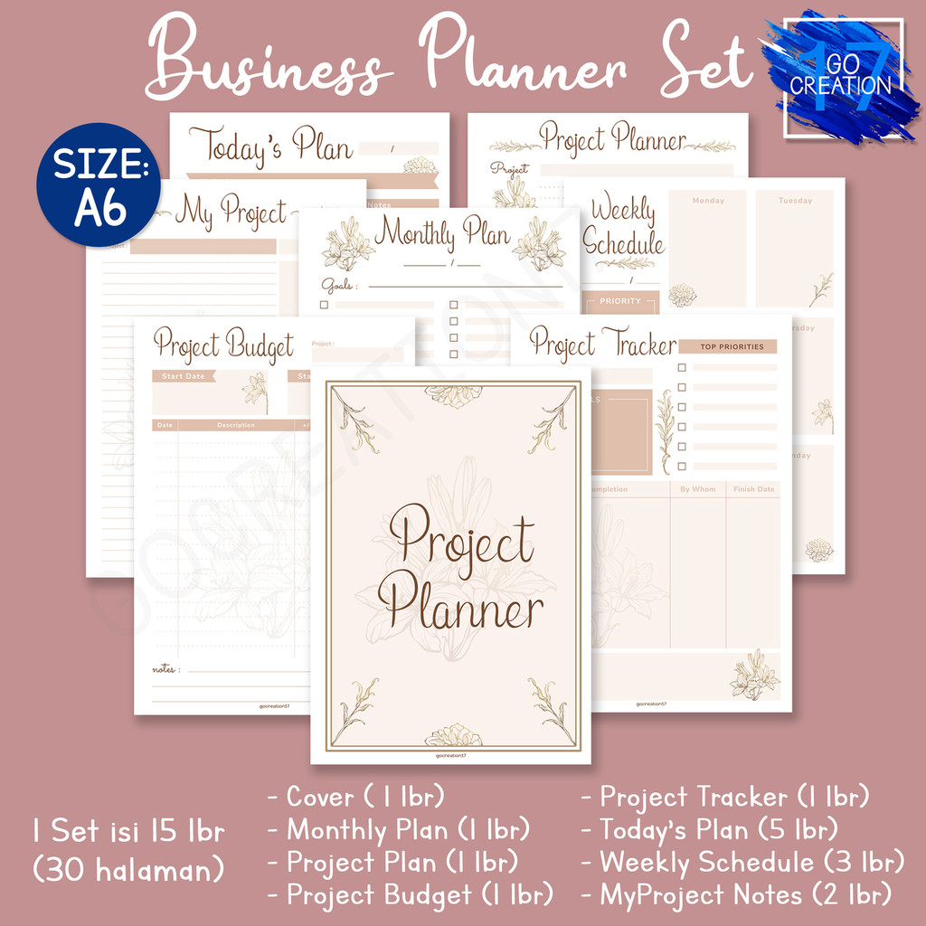 

Buku Refill Kertas Isi Binder Business Planner Set Motif Premium A6