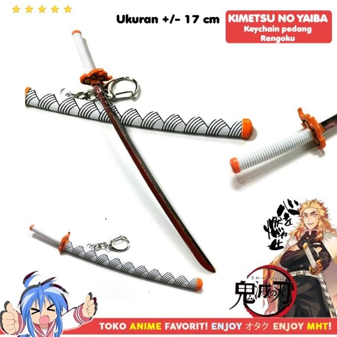 Gantungan Kunci Anime Kimetsu no Yaiba Pedang Rengoku Kyojuro Nichirin