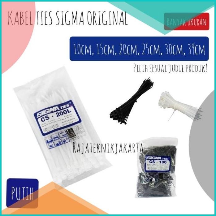 

Kabel Ties / Kabel Tis / Cable Ties Sigma 25 cm Putih (Isi 100 Pcs) 1