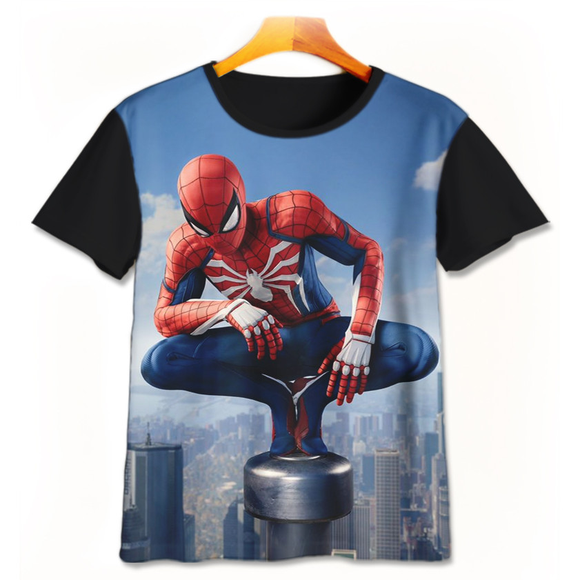 Baju Kaos Anak Anime - Kaos Game 3D Lucu - Kaos Printing Anime Spiderman Spiderman-6-designWD Limite