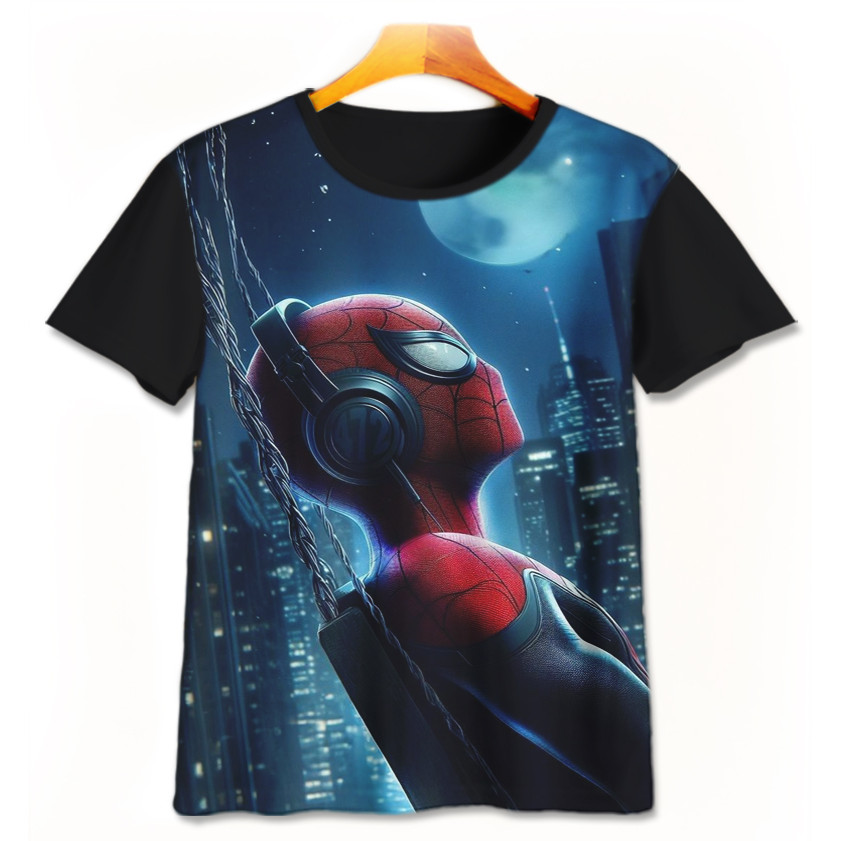 Baju Kaos Anak Anime - Kaos Game 3D Lucu - Kaos Printing Anime Spiderman Spiderman-4-designWD Limite