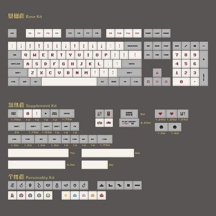 Keycaps Pbt Mario Retro Xda Profile Dye Sub Kode 8908
