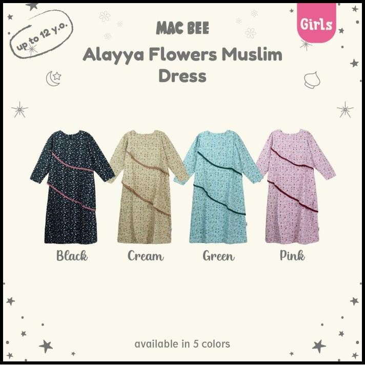 Macbee Baju Anak Perempuan Gamis Anak Muslim Collection Alayya Flowers