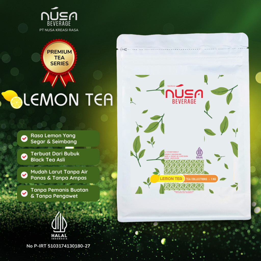 

NUSA BEVERAGE Lemon Tea Premix Powder 1Kg Untuk Bisnis Coffee Shop & Bar & Lounge