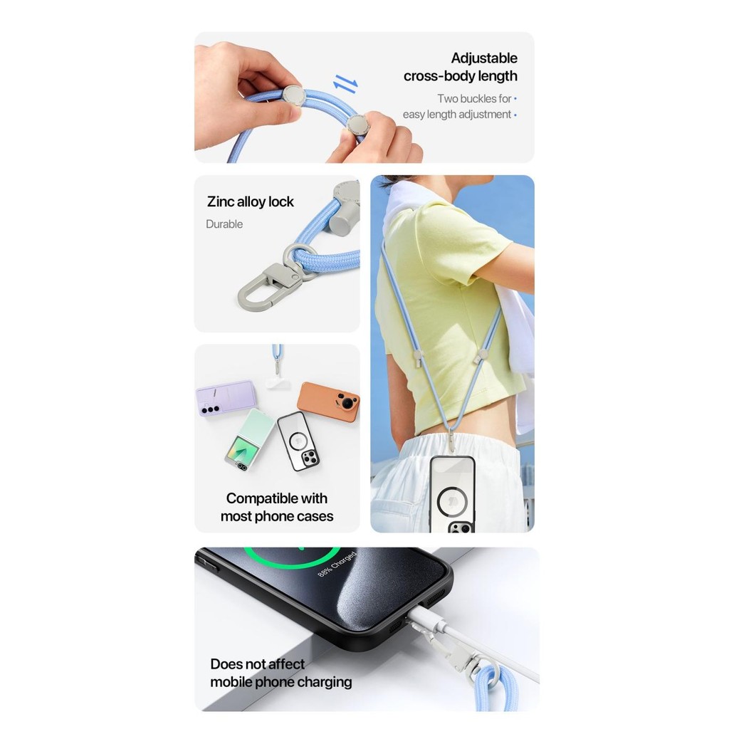 

GANTUNGAN HANDPHONE GANTUNGAN SELEMPANG PHONE LANYARD PLAZ CROSS BODY STRAP DUX DUCIS 2410T