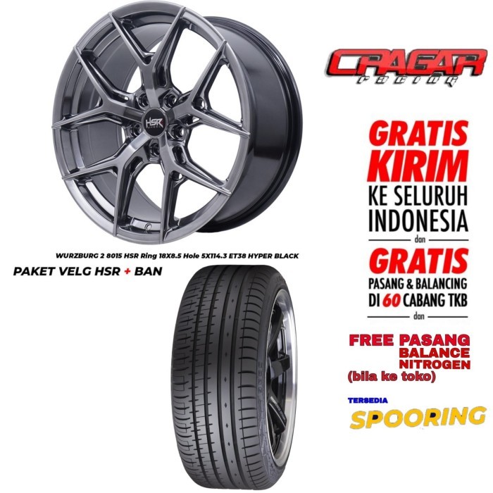 paket velg dan ban ring 18 hsr original buat mobil civic turbo