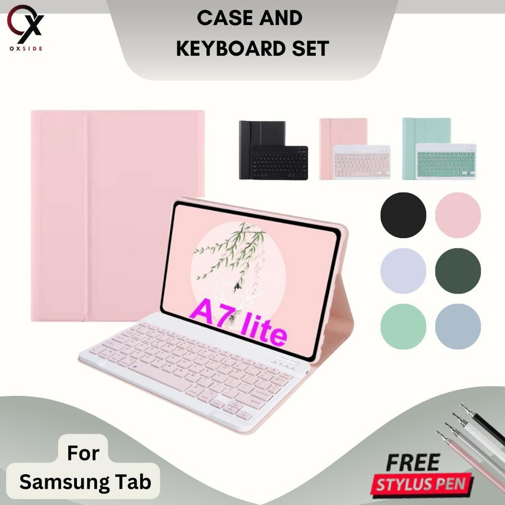Er - Wireless Keyboard Case Samsung A9 A9+ A7 Lite A8 10.5" S6 Lite Tab S9 / Fe S7 S8 Magnet Casing 