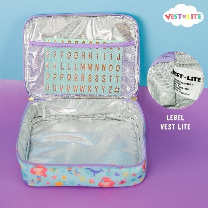 tas makan anak vest dengan nama lunch bag dino unicorn astronot tas bekal anak vest id name vest tas