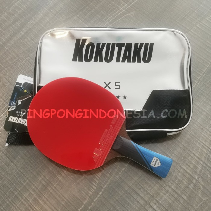 Kokutaku X5 - 5 Star Bet Pingpong Rakitan Custom Blade Carbon Set Kayu