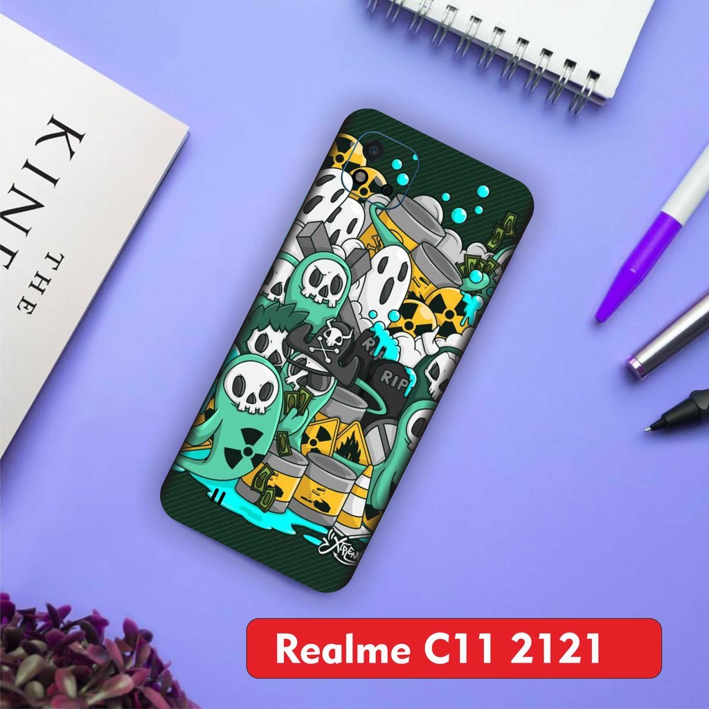 Realme C11 Garskin/Stiker Case Bisa Custom Motif - 2Pcs