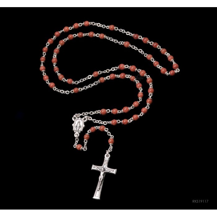 Rosario Batu Pasir Emas 4Mm, Toko Katolik